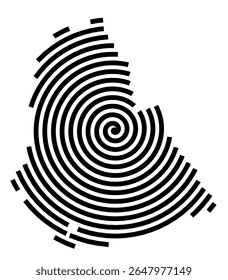Symbol Map of the city Wittingen (Niedersachsen, Germany) showing the city with a black spiral line