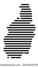 Symbol Map of the city Wittmund (Niedersachsen, Germany) showing the area of the city with just a few black horizontal lines