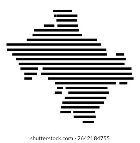 Symbol Map of the city Witzenhausen (Hessen, Germany) showing the area of the city with just a few black horizontal lines