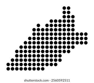 Symbol Map of the City Wolfenbuettel (Germany) showing the city with a pattern of just a few black dots