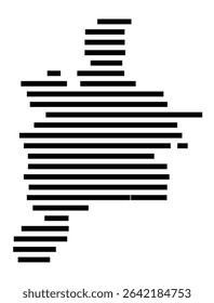 Symbol Map of the city Wolfhagen (Hessen, Germany) showing the area of the city with just a few black horizontal lines