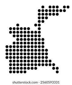 Symbol Map of the City Worms (Germany) showing the city with a pattern of just a few black dots