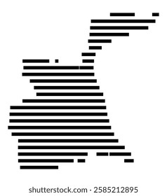 Symbol Map of the City Worms (Germany) showing the city with just a few black horizontal lines