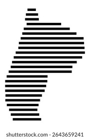 Symbol Map of the city Wurster Nordseeküste (Niedersachsen, Germany) showing the area of the city with just a few black horizontal lines