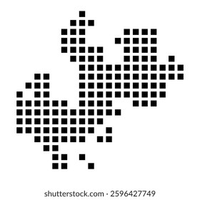 Symbol Map of the City Wylie (Texas) showing the city with a pattern of just a few black squares