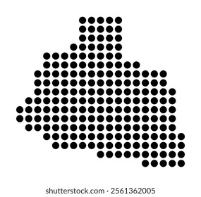 Symbol Map of the City Zaanstad (Netherlands) showing the city with a pattern of just a few black dots