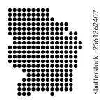 Symbol Map of the City Zalaegerszeg (Hungary) showing the city with a pattern of just a few black dots