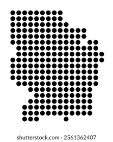 Symbol Map of the City Zalaegerszeg (Hungary) showing the city with a pattern of just a few black dots