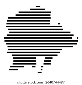 Symbol Map of the city Zehdenick (Brandenburg, Germany) showing the area of the city with just a few black horizontal lines