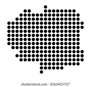 Symbol Map of the City Zgierz (Poland) showing the city with a pattern of just a few black dots