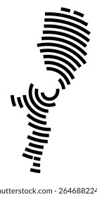 Symbol Map of the city Zittau (Sachsen, Germany) showing the city with a black spiral line