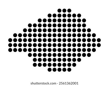 Symbol Map of the City Zoetermeer (Netherlands) showing the city with a pattern of just a few black dots