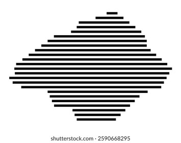 Symbol Map of the City Zoetermeer (Netherlands) showing the city with a few black horizontal lines