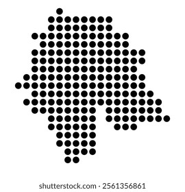 Symbol Map of the City Zuerich (Switzerland) showing the city with a pattern of just a few black dots