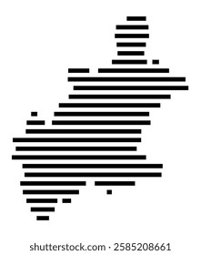 Symbol Map of the City Zweibruecken (Germany) showing the city with just a few black horizontal lines