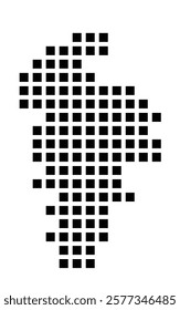 Symbol Map of the City Zwickau (Germany) showing the city with a pattern of just a few black squares