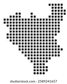 Symbol Map of the City Zwolle (Netherlands) showing the city with a pattern of just a few black squares