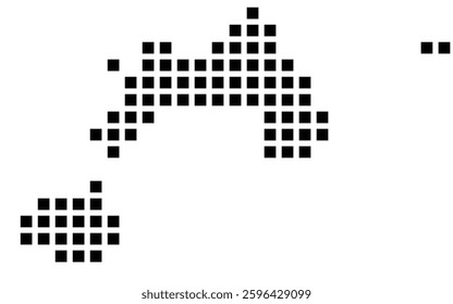 Symbol Map of Commerce City (Colorado) showing the city with a pattern of just a few black squares