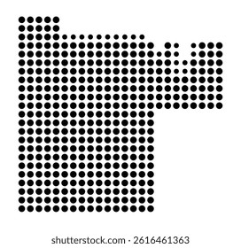 Symbol Map of Coral Springs (United States) showing the city with a pattern of just a few black dots