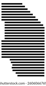 Symbol Map of the County Ada (Idaho) showing the County with a few black horizontal lines