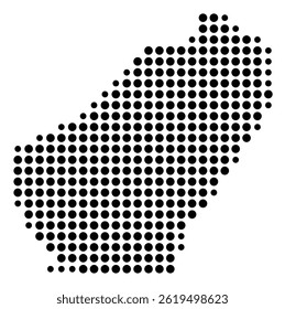 Symbol Map Of the County Adair (Kentucky, US) showing the County with a few black dots