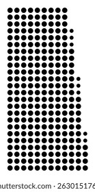 Symbol Map Of the County Adair (Oklahoma, US) showing the County with a few black dots