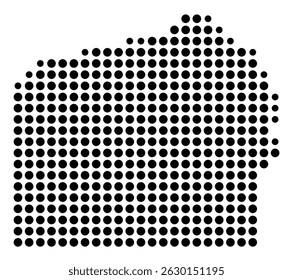 Symbol Map Of the County Adams (Pennsylvania, US) showing the County with a few black dots