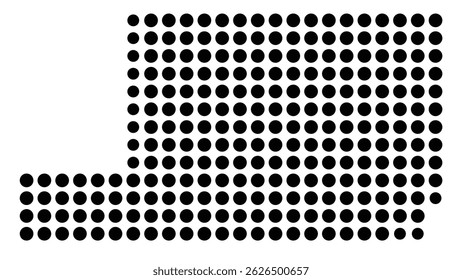 Symbol Map Of the County Adams (Washington, US) showing the County with a few black dots