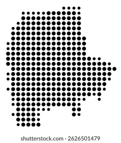 Symbol Map Of the County Addison (Vermont, US) showing the County with a few black dots