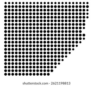 Symbol Map Of the County Alamosa (Colorado, US) showing the County with a few black dots