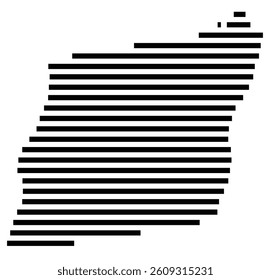 Symbol Map of the County Albany (New York) showing the County with a few black horizontal lines