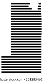 Symbol Map of the County Albany (Wyoming, US) showing the County with a few black horizontal lines