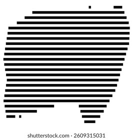 Symbol Map of the County Alexander (North Carolina) showing the County with a few black horizontal lines