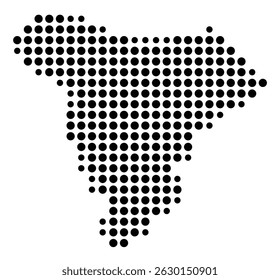 Symbol Map Of the County Allendale (South Carolina, US) showing the County with a few black dots