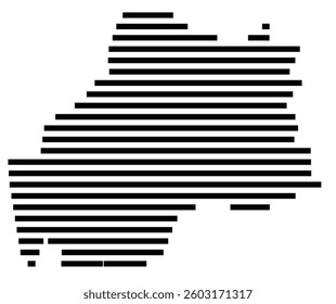Symbol Map of the County Anderson (Kentucky) showing the County with a few black horizontal lines