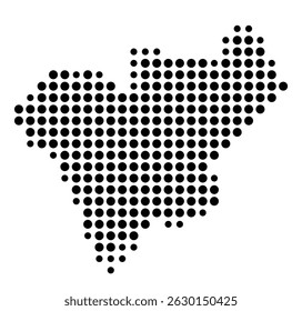 Symbol Map Of the County Anderson (Tennessee, US) showing the County with a few black dots
