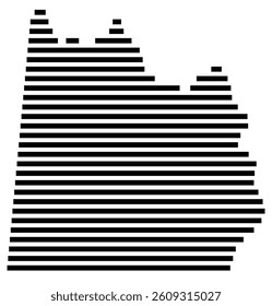 Symbol Map of the County Anson (North Carolina) showing the County with a few black horizontal lines