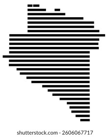 Symbol Map of the County Appling (Georgia) showing the County with a few black horizontal lines