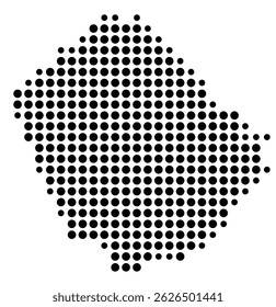 Symbol Map Of the County Appomattox (Virginia, US) showing the County with a few black dots
