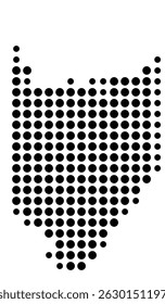 Symbol Map Of the County Armstrong (Pennsylvania, US) showing the County with a few black dots