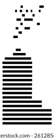 Symbol Map of the County Ashland (Wisconsin, US) showing the County with a few black horizontal lines