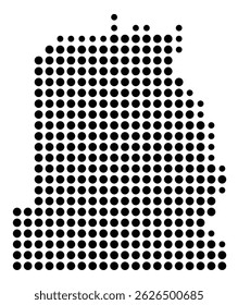 Symbol Map Of the County Asotin (Washington, US) showing the County with a few black dots