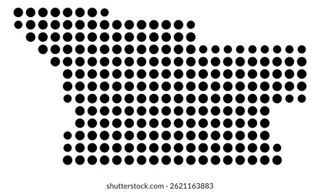 Symbol Map Of the County Atkinson (Georgia, US) showing the County with a few black dots