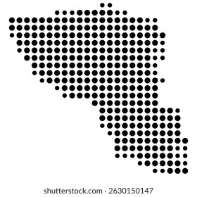 Symbolkarte der Grafschaft Austin (Texas, USA) mit ein paar schwarzen Punkten