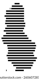 Symbol Map of the County Baldwin (Alabama) showing the County with a few black horizontal lines