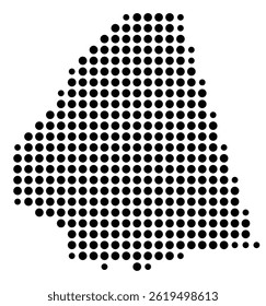 Symbol Map Of the County Ballard (Kentucky, US) showing the County with a few black dots