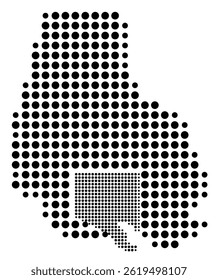 Symbol Map Of the County Baltimore (Maryland, US) showing the County with a few black dots