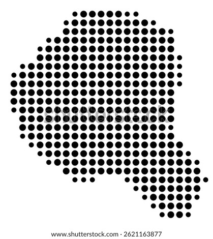 Symbol Map Of the County Banks (Georgia, US) showing the County with a few black dots