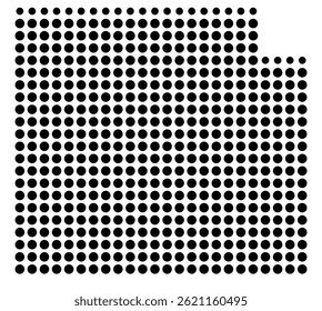 Symbol Map Of the County Barber (Kansas, US) showing the County with a few black dots