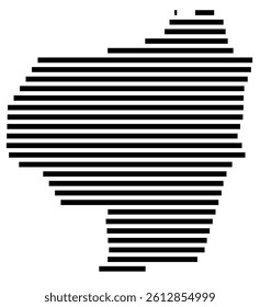Symbol Map of the County Barbour (West Virginia, US) showing the County with a few black horizontal lines